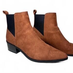 A New Day Women’s Cognac Suede Pointed Toe Fall Ankle Boots Size 9.5 Gwen Style